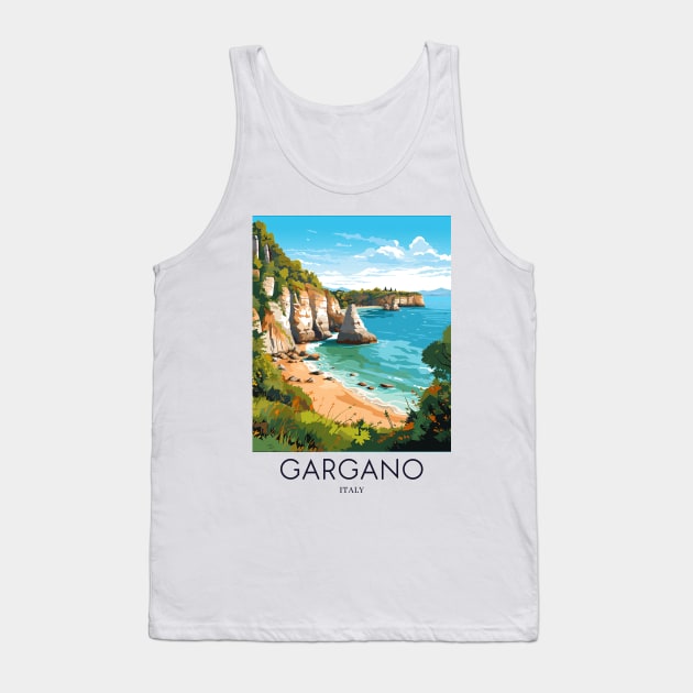 A Pop Art Travel Print of Gargano - Italy Tank Top by Studio Red Koala